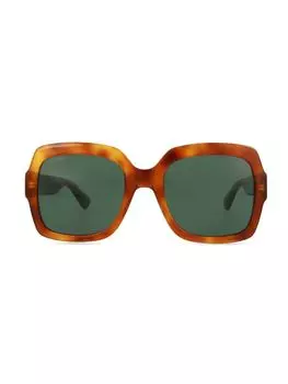 Квадратные солнцезащитные очки 54 мм Gucci, цвет Havana
