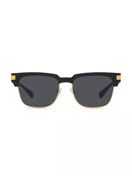 Квадратные солнцезащитные очки 55 мм Versace, черный