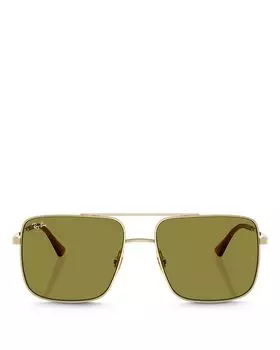 Квадратные солнцезащитные очки, 56 мм Ray-Ban, золотой