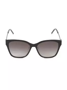 Квадратные солнцезащитные очки 56 мм Saint Laurent, черный