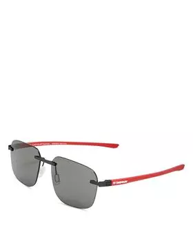 Квадратные солнцезащитные очки, 56 мм TAG Heuer, черный