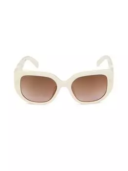 Квадратные солнцезащитные очки 56MM Bally, цвет White Brown