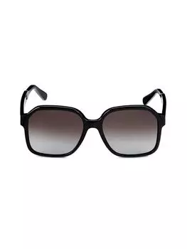 Квадратные солнцезащитные очки 56MM Ferragamo, черный
