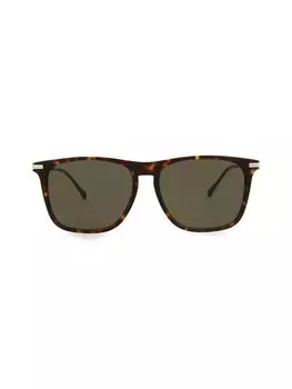 Квадратные солнцезащитные очки 56MM Gucci, цвет Havana