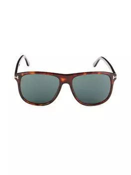 Квадратные солнцезащитные очки 56MM Tom Ford, цвет Havana Blue