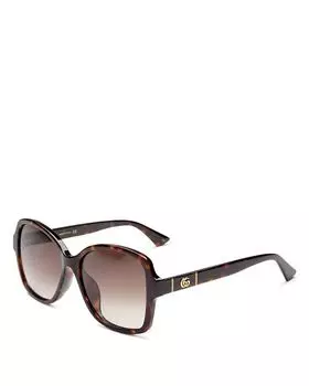 Квадратные солнцезащитные очки, 57 мм Gucci, цвет Brown
