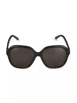 Квадратные солнцезащитные очки 57MM Balenciaga, черный