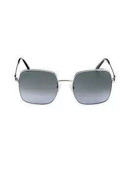 Квадратные солнцезащитные очки 57MM Bally, цвет Gunmetal