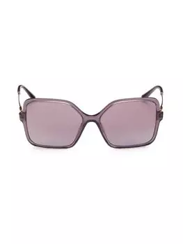 Квадратные солнцезащитные очки 57MM Bvlgari, цвет Amethyst