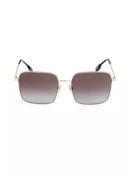 Квадратные солнцезащитные очки 58MM Burberry, цвет Gold Grey