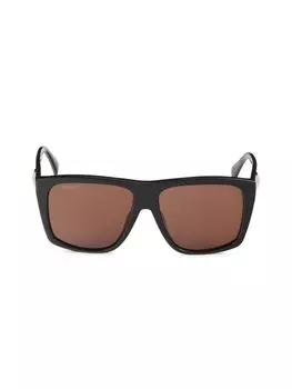 Квадратные солнцезащитные очки 58MM Max Mara, цвет Black Brown