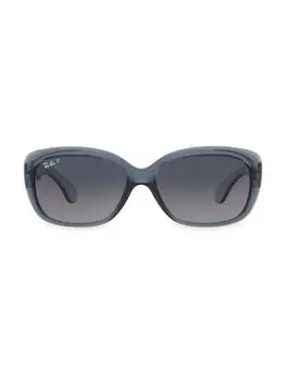 Квадратные солнцезащитные очки 58MM Ray-Ban, цвет Transparent Blue