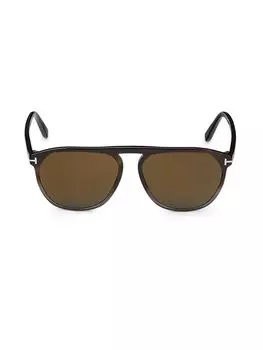 Квадратные солнцезащитные очки 58MM Tom Ford, цвет Havana