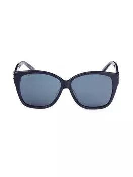 Квадратные солнцезащитные очки 59MM Balenciaga, синий