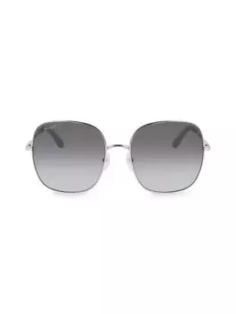 Квадратные солнцезащитные очки 59MM Ferragamo, серый