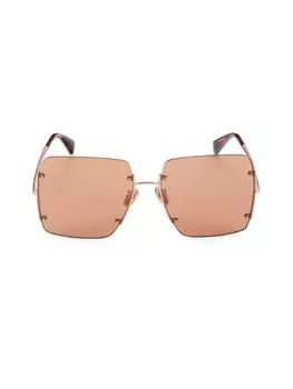 Квадратные солнцезащитные очки 60 мм Max Mara, цвет Light Brown