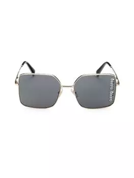 Квадратные солнцезащитные очки 60 мм Miu Miu, цвет Gold Grey