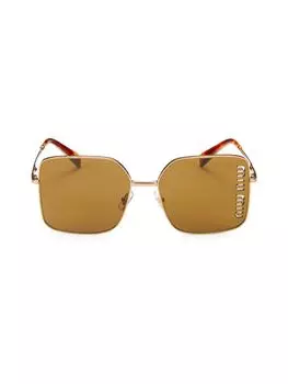 Квадратные солнцезащитные очки 60 мм Miu Miu, цвет Dark Brown Gold