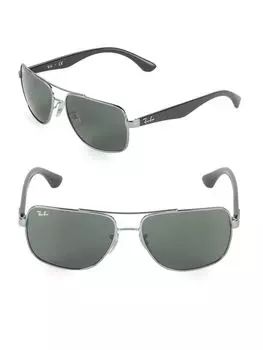Квадратные солнцезащитные очки 60MM Ray-Ban, цвет Gunmetal