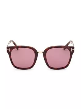 Квадратные солнцезащитные очки 68MM Tom Ford, цвет Violet Havana