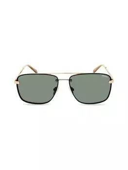 Квадратные солнцезащитные очки-авиаторы 61MM Kenneth Cole, цвет Gold Green