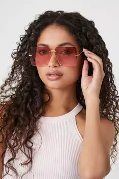 Квадратные солнцезащитные очки без оправы Forever 21, золотой
