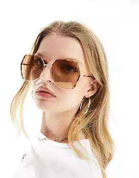 Квадратные солнцезащитные очки без оправы в стиле 70-х ASOS DESIGN