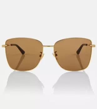 Квадратные солнцезащитные очки Bottega Veneta, золотой