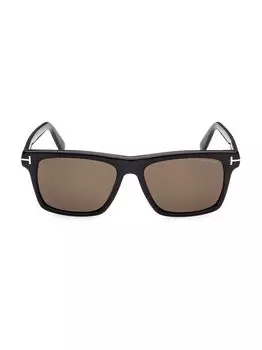 Квадратные солнцезащитные очки Buckley-02 56 мм Tom Ford, черный