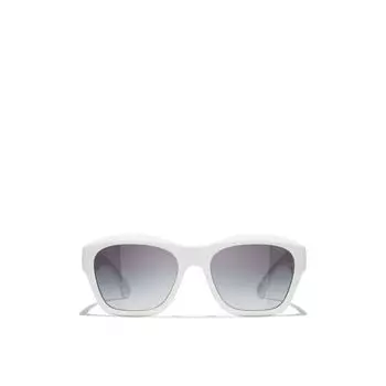 Квадратные солнцезащитные очки Chanel, белый