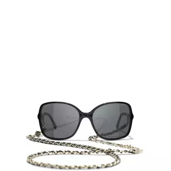 Квадратные солнцезащитные очки Chanel, черный