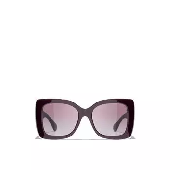 Квадратные солнцезащитные очки Chanel, красный