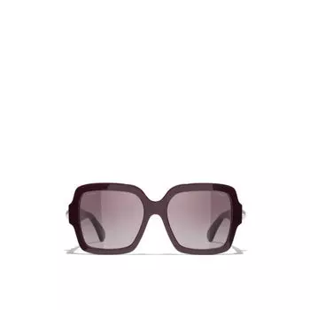 Квадратные солнцезащитные очки Chanel, красный