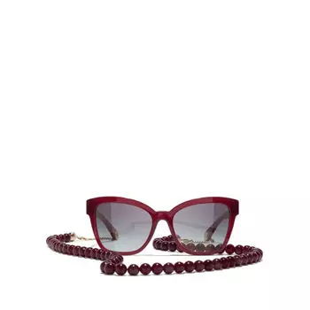 Квадратные солнцезащитные очки Chanel, красный