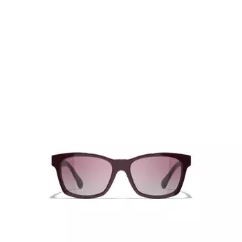 Квадратные солнцезащитные очки Chanel, красный