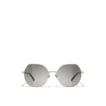 Квадратные солнцезащитные очки Chanel, золотой