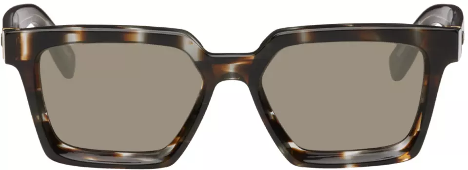 Квадратные солнцезащитные очки черепаховой расцветки ZEGNA