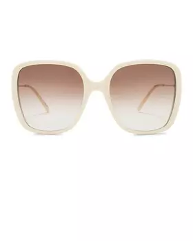 Квадратные солнцезащитные очки Chloe, цвет Ivory, Gold, & Brown