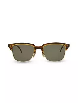 Квадратные солнцезащитные очки Clubmaster 55MM Thom Browne, цвет Walnut Gold