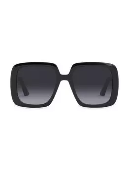 Квадратные солнцезащитные очки DiorBobby S2U 56 мм Dior, черный