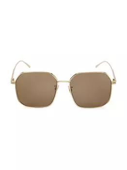 Квадратные солнцезащитные очки DNA 58MM Bottega Veneta, золотой