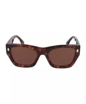 Квадратные солнцезащитные очки Fendi, коричневый