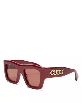 Квадратные солнцезащитные очки Gucci, 52 мм, красный