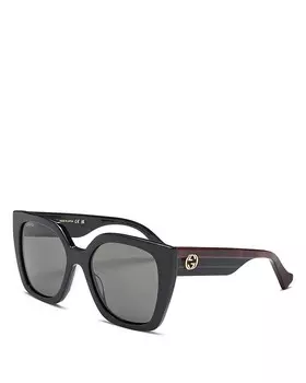 Квадратные солнцезащитные очки Gucci, 55 мм, черный