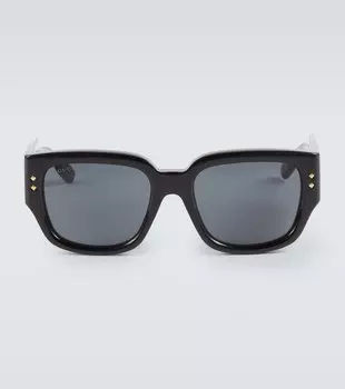 Квадратные солнцезащитные очки Gucci, черный