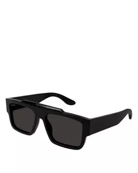 Квадратные солнцезащитные очки Gucci Faceted Specs, 56 мм, черный