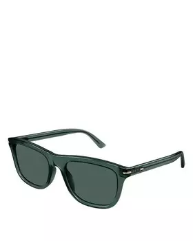 Квадратные солнцезащитные очки Gucci GG Line, 55 мм, зеленый