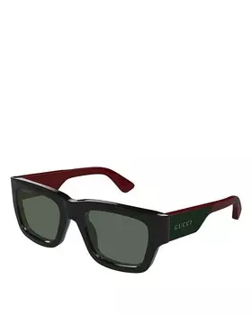 Квадратные солнцезащитные очки Gucci Oblique, 52 мм, черный