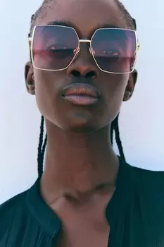 Квадратные солнцезащитные очки H&M, золотой