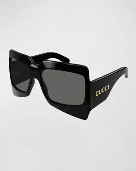 Квадратные солнцезащитные очки из ацетата с логотипом Gucci
